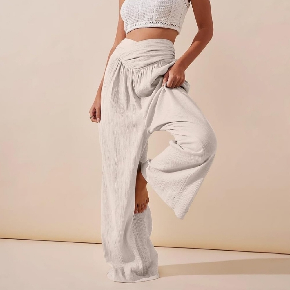 NWOT FREE PEOPLE PACK UP LINEN PANTS | LARGE